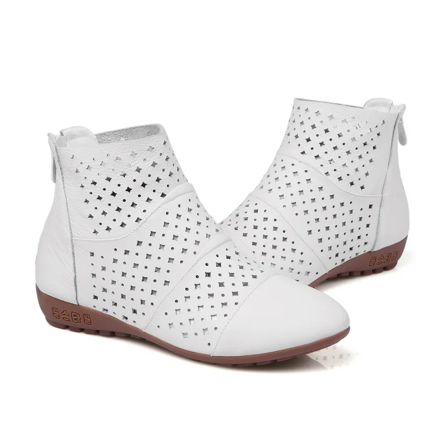 EVCHAR/Демисезонные женские ботильоны из натуральной кожи с вырезами удобная и