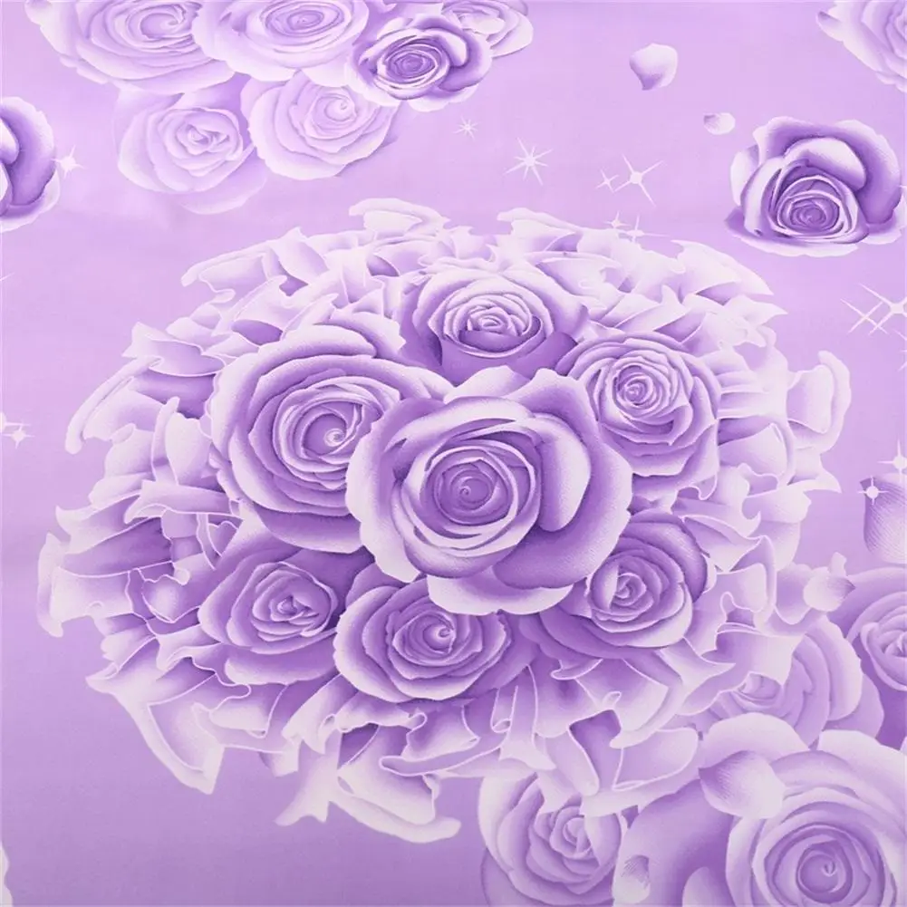 Кроватный подзор queen Размеры Single-Слои приятная на ощупь хлопок покрывало 3 шт./компл. 1 покрывало 2 наволочки для подушек, роза Любовник серии 1,5*2 м# 4O