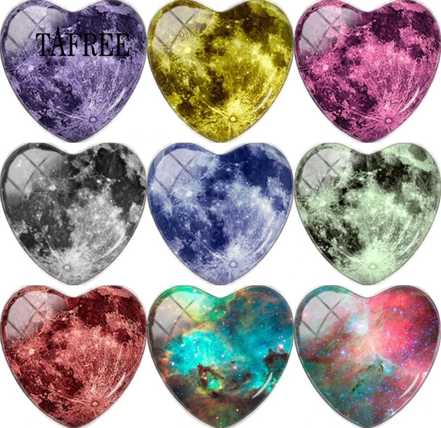 TAFREE Space Cosmic Galaxy Art картинка в форме сердца стеклянный кабошон купол ювелирное