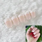 24 шт. белые розовые французские накладные ногти Длинные акриловые классические полностью искусственные накладные ногти с узором накладные ногти