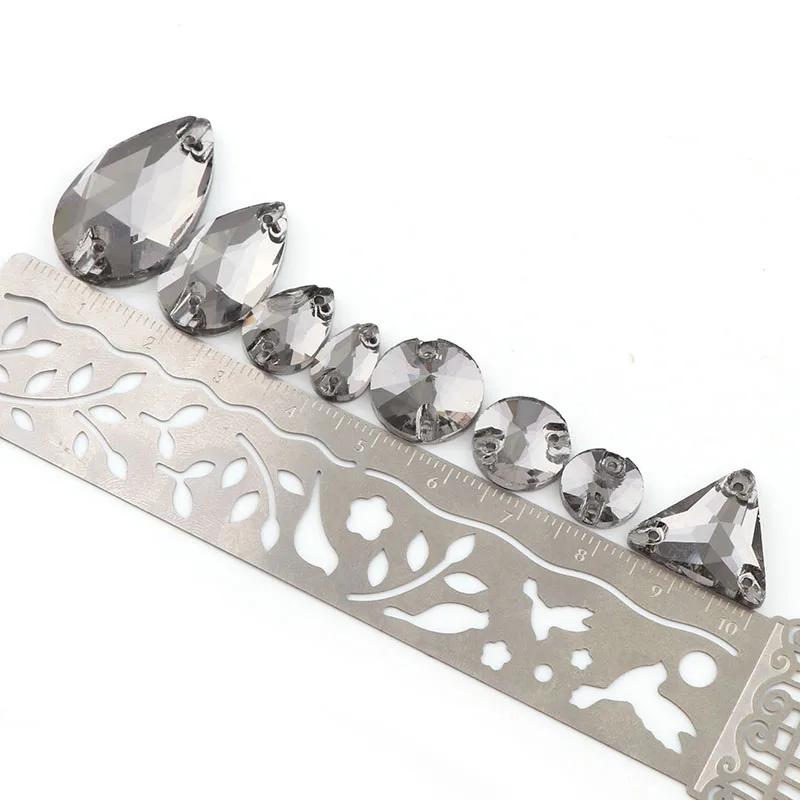 36 шт серые формы смешивания смешанный размер пришить на Стразы стеклянные камни