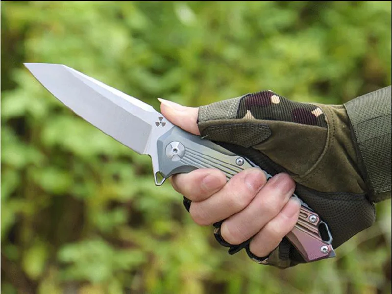 LEMIFSHE Флиппер JK3287 D2 стальное лезвие титановая ручка Открытый Отдых Охота Карманный кухонный фруктовый Складной Нож EDC инструмент