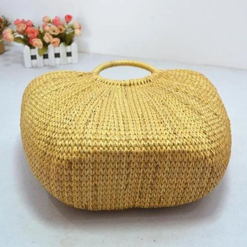 Женская плетеная Сумка тоут соломенная мешок из ротанга с кисточками лето 2021|women