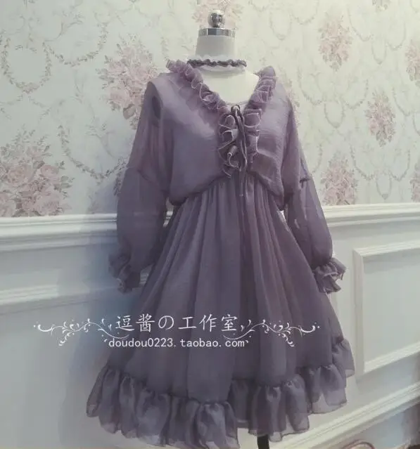 

Sweet princess lolita dress vintage lace ruffled puff sleeve victorian dress kawaii girl gothic lolita op loli cosplay