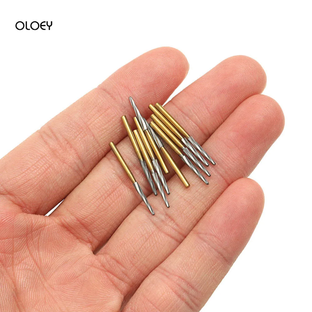 10Pcs/pack Tungsten Steel Carbide Burs Tapered Bur High Speed for Pulp Chamber Endo-Z FG21/23/25/28mm | Красота и здоровье