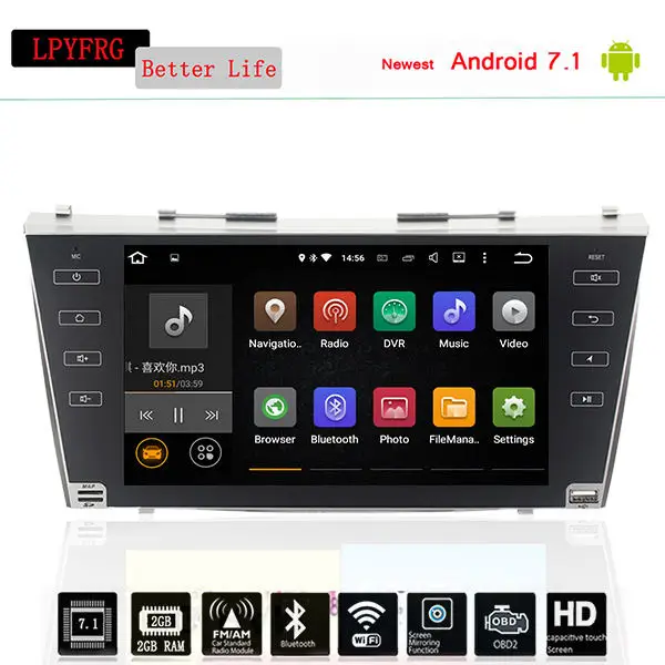 Новый 4G + 64G 2 din android автомобильный dvd для toyota camry 2007 2008 2009 Автомобильный Радио