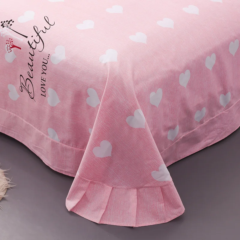 Мультфильм белый любовь шаблон 3 шт хлопок Мягкий простынь кровать отель дома