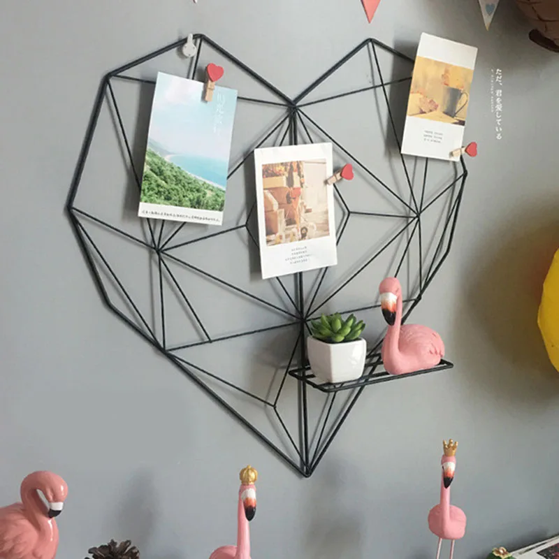 DIY железная сетка мульти-рамка настенная декоративная Любовь Сердце металлическая настенная сетка сетки подвесные креативные фото полка для хранения памятки доска