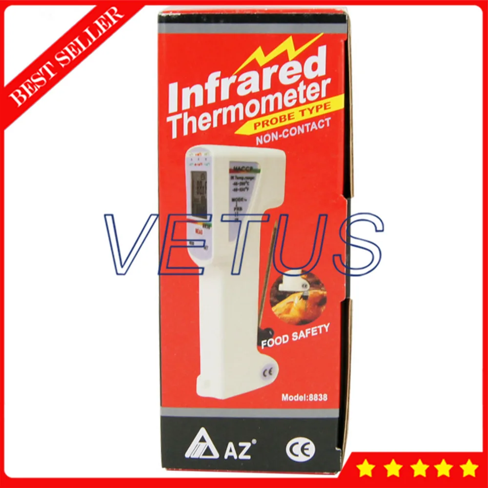 AZ-8838-40 до 280C HACCP инфракрасный термометр для еды подсветка дисплей цифровой ИК |
