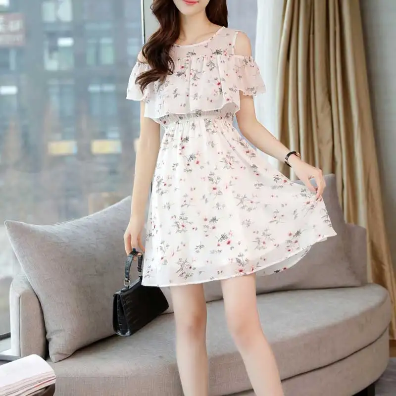 Прямая поставка весенне-летнее платье новое модное женское с короткими рукавами
