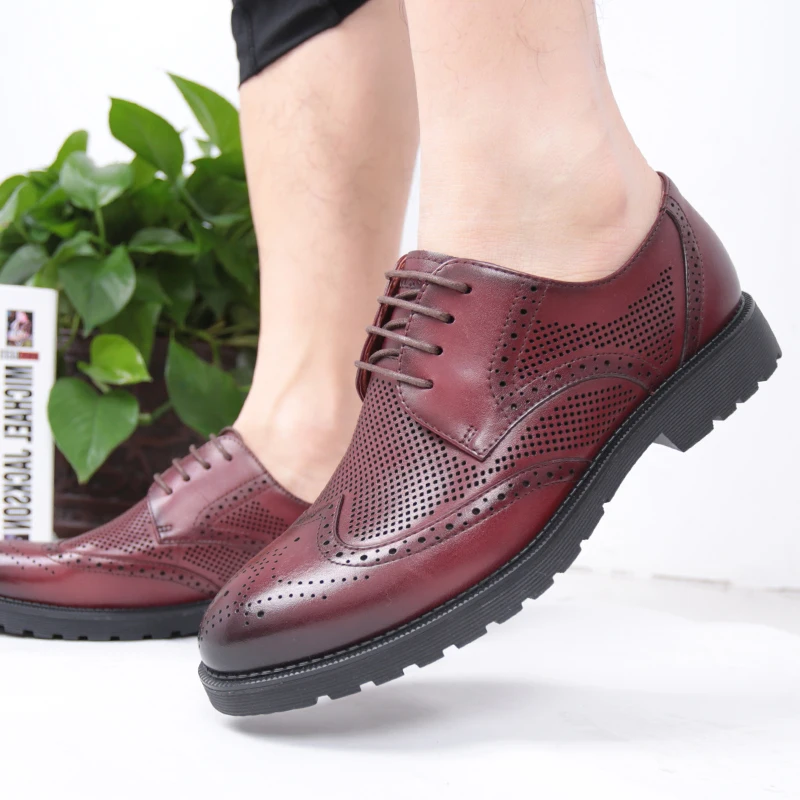 SHUANGFENG New 2018 Men Casual Shoes Genuine Leather Summer Breathable Holes Luxury Brand Lace up Man Footwear | Обувь