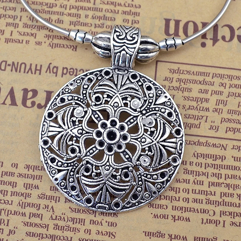 Этнические полые резные металлические подвески в виде цветка женские винтажные