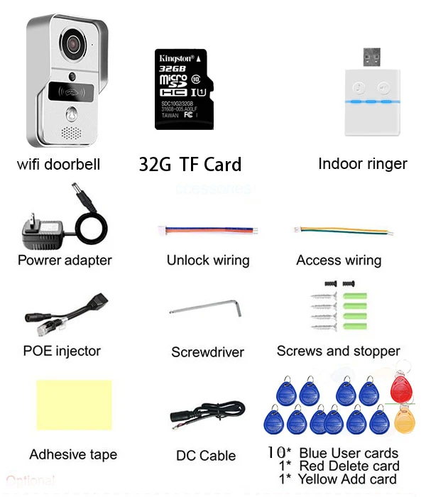 RFID беспроводной Wifi видео телефон двери Водонепроницаемый дверной звонок Домофон