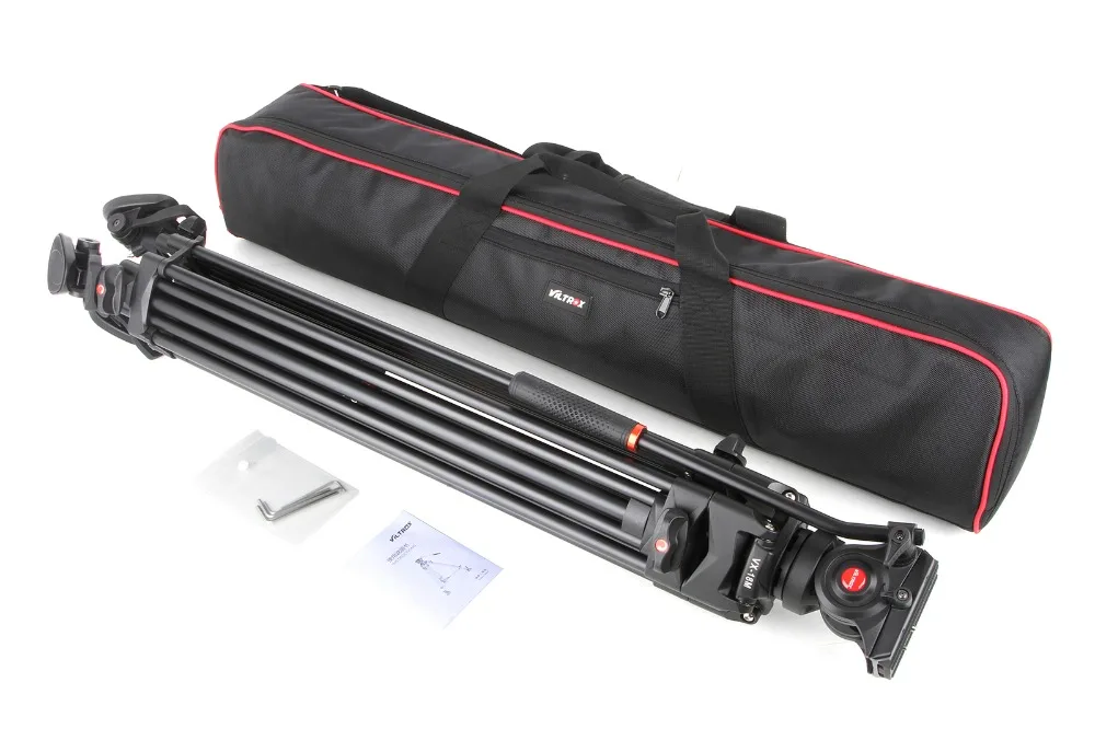 Viltrox VX-18M 74 дюймов Профессиональный Портативный Алюминий видеокамера Камера штатив+ Подвижная Штативная головка horsehoe для фото и видео камеры Максимальная нагрузка 10 кг