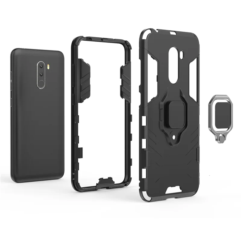 For Xiaomi PocoPhone F1 Case Magnetic Finger Ring Kickstand Hard Phone PocoF1 Cover Fundas | Мобильные телефоны и