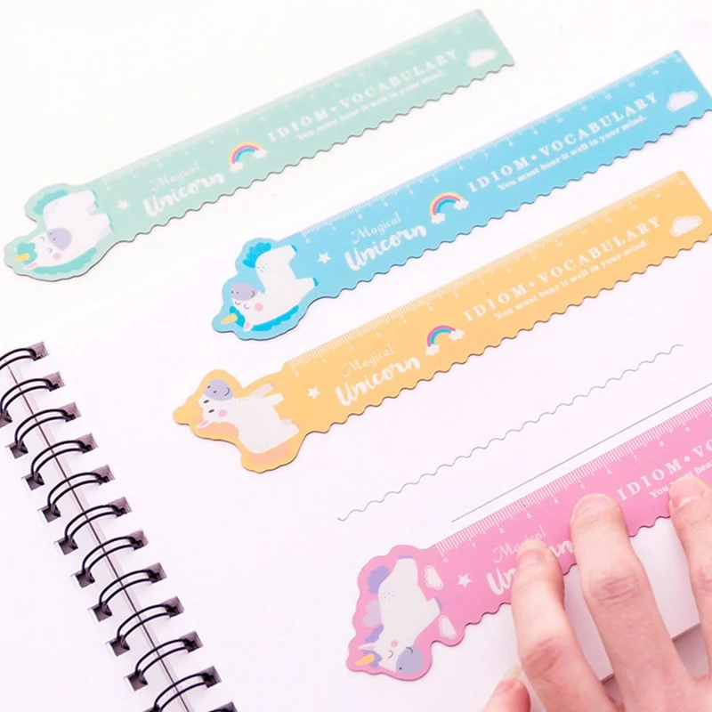 1 шт. Магнитная линейка с единорогом Kawaii Канцелярские товары новинка милые линейки студенческие мягкие дизайнерские линейки набор правил черчения школьные принадлежности