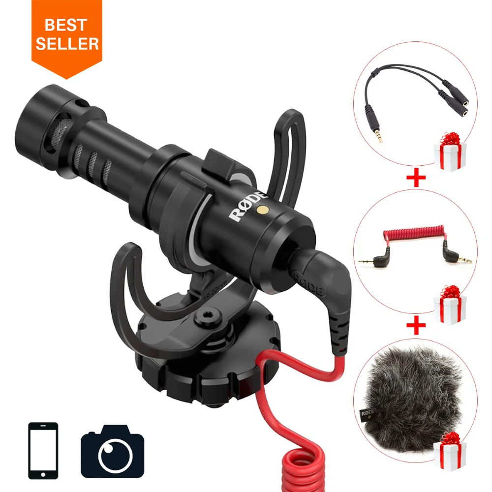 Rode VideoMicro Микрофон Суперкомпактный направленный микрофон для Canon Nikon Камеры iPhone