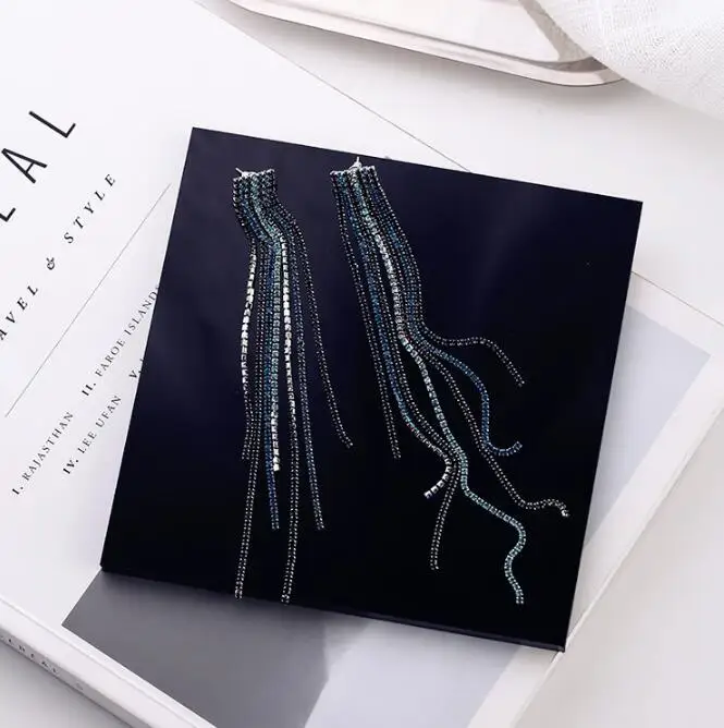 

Rhinestone length tassel personality fashion earrings fashion jewelry