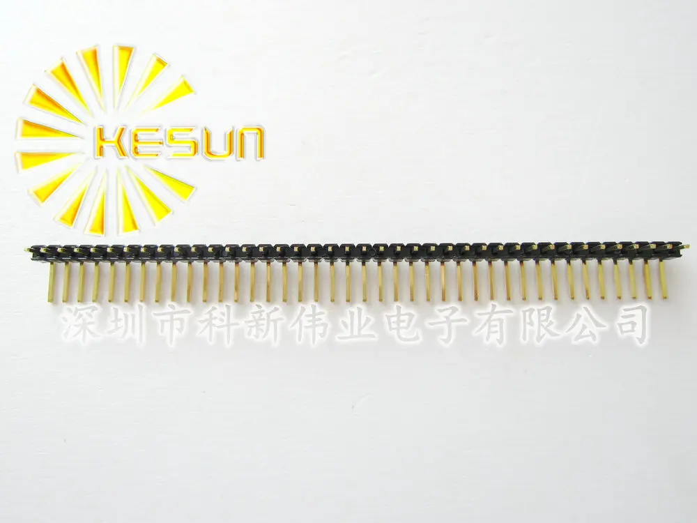 

200pcs/lot 2.54mm Single Row Male 1X40 RIGHT ANGLE Pin Header Strip Gold-plated ROHS Good quality