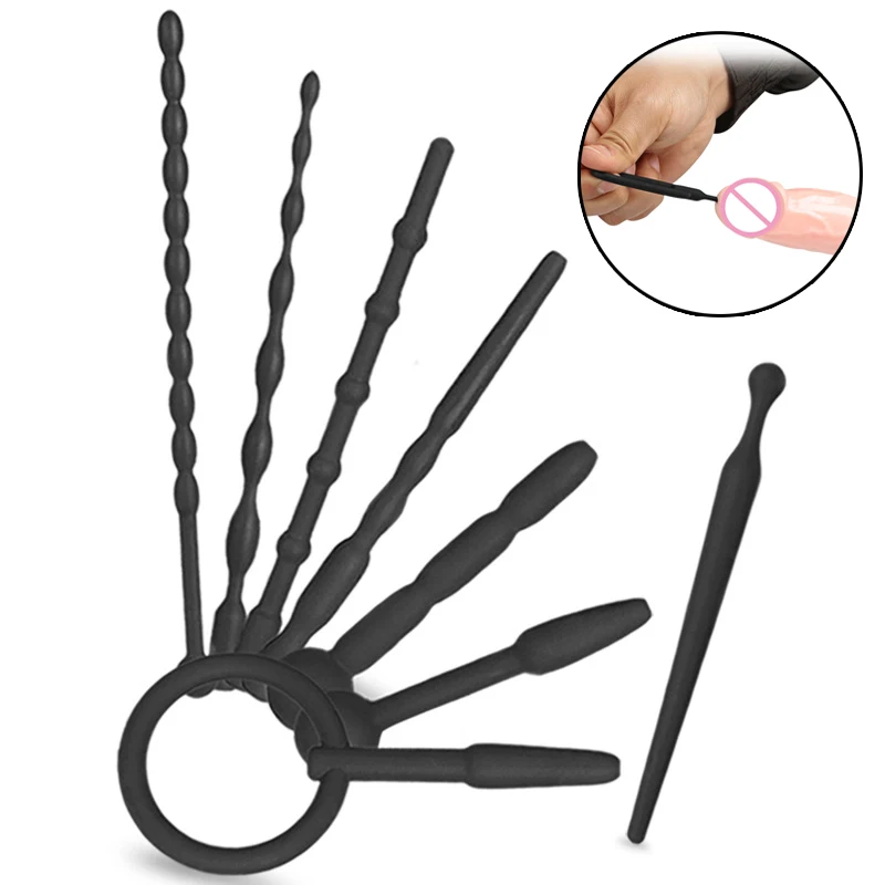 Секс силиконовый уретральный катетер Пенис с вилкой катетеры звуки конский глаз