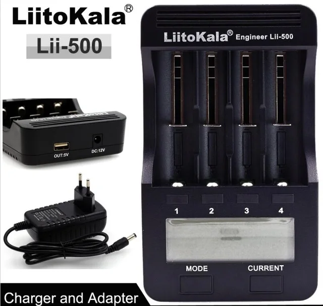 Джойстик Lii-500 ЖК-дисплей 3,7 v 18650 18350 18500 16340 17500 25500 10440 14500 26650 1,2 V AA AAA зарядное устройство для никель-металл-гидридных и литиевых-ма/ч. аккумулятор ladeger - Цвет: Lii-500 and adapter