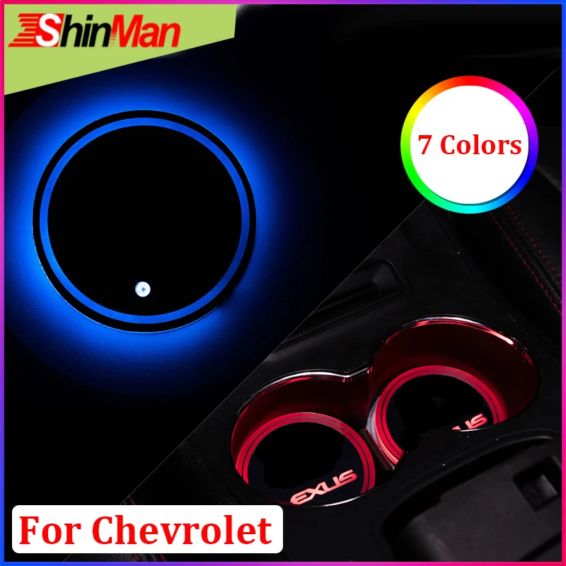 ShinMan 7 цветов USB Cup lights автомобильные LED Coaster Coas для Chevrolet Camaro Cruze Captiva Aveo Spark HHR|coa| |