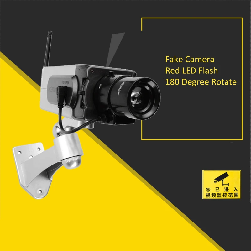 Беспроводная 180 градусов вращающаяся красная светодиодная имитация CCTV ip-камера