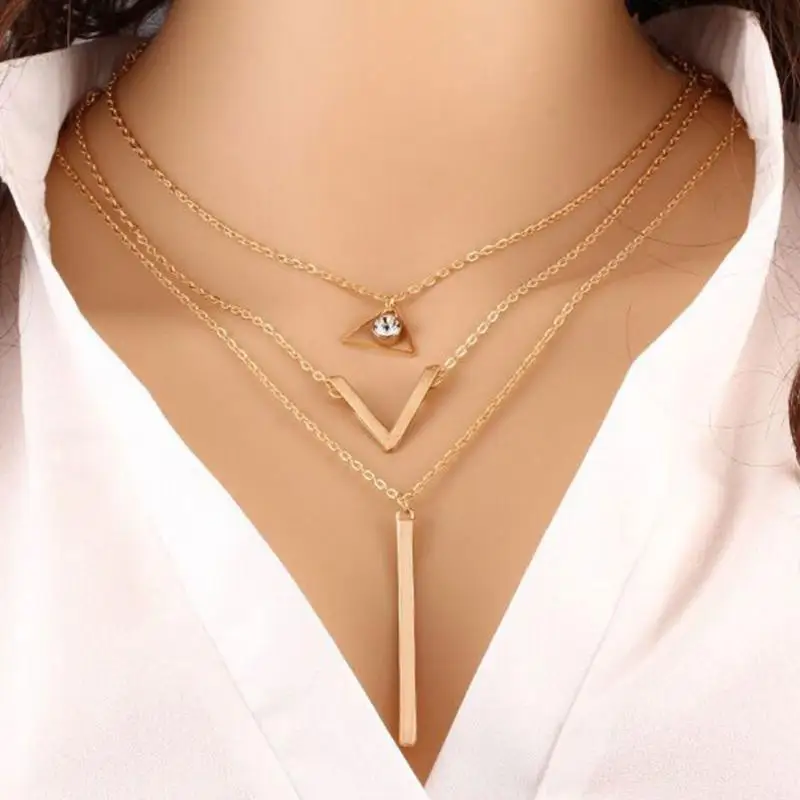 2018 новый шарм Цепочки и ожерелья Jewelry Многослойные колье коренастый заявление