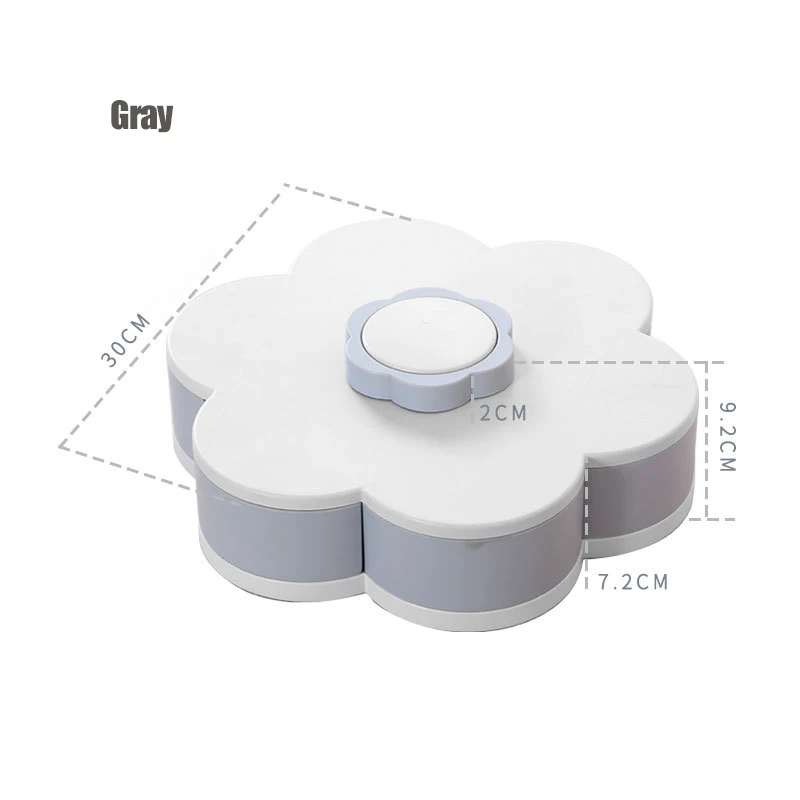 Gray Onepe 6 Сетка вращающийся ящик для хранения для семян гайки конфеты сухие фрукты хранения Чехол для детей защищают фрукты Чехол Органайзер лоток - Цвет: Gray