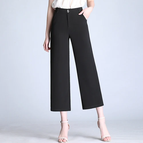 Большие размеры женские широкие брюки 6xl корейские палаццо Pantalon Taille Haute Femme штаны