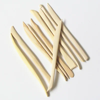 

10pcs as showing Wood Kinfe DIY Plasticine Polymer Clay Playdough Tools Tool Set Mold Toys Hobbies Learning Education