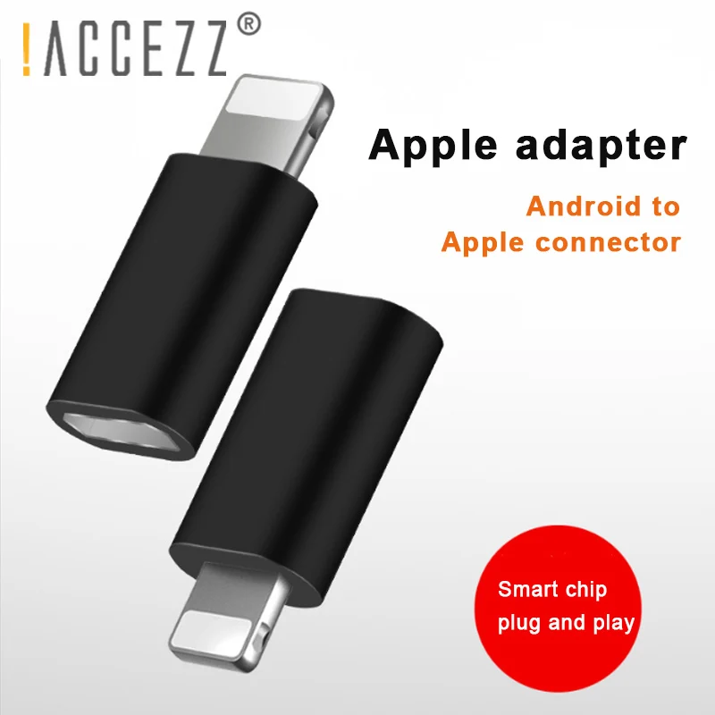 ! Переходник ACCEZZ OTG с Micro USB на Lighting для Apple адаптеров iphone 6 7X8 6s Plus ipad Air Mini адаптер