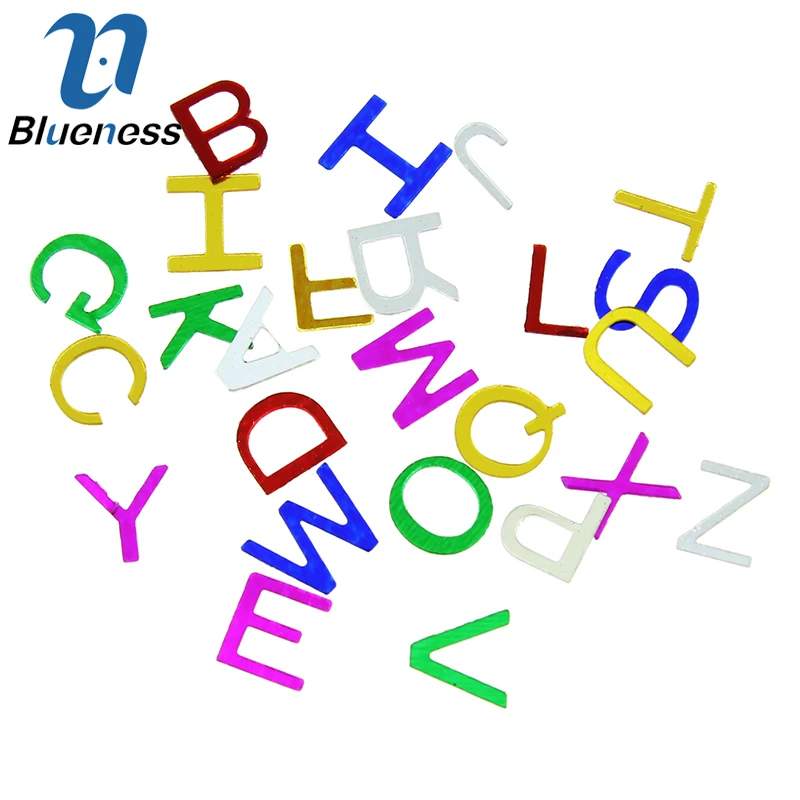 Красочные A-Z 26 Eanglish буквы металлические блёстки колеса украшения для дизайна