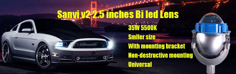 Sanvi 2,5 дюймов L82 Bi светодиодный& лазерный проектор линзы фары 60 W 6000 K лазерный свет фары автомобиля с модифицированной