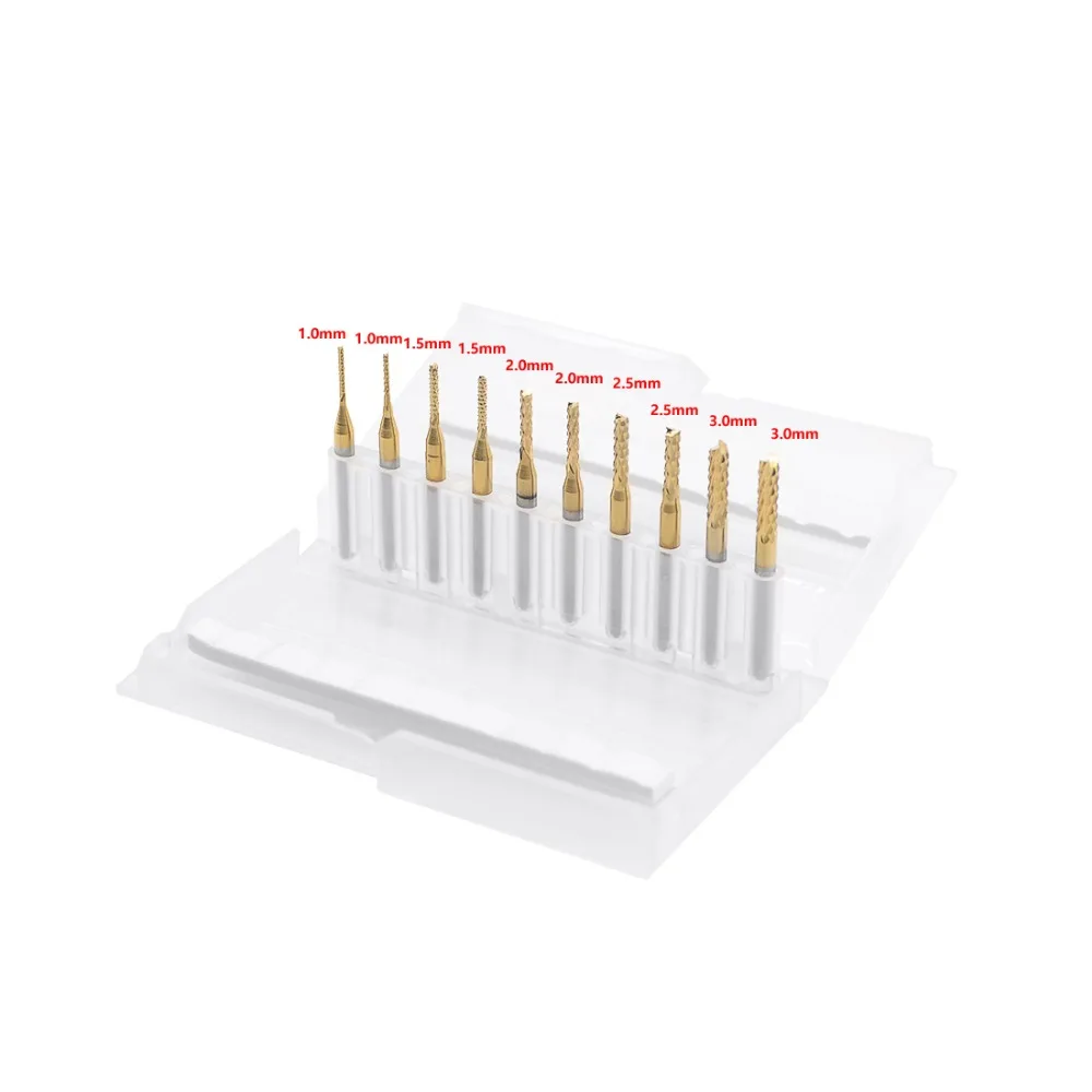 

Hot sale 1pc 2.4mm Titanium Coated Carbide End Milling Cutter Engraving Edge cutter for PCB CNC Router mill Machine