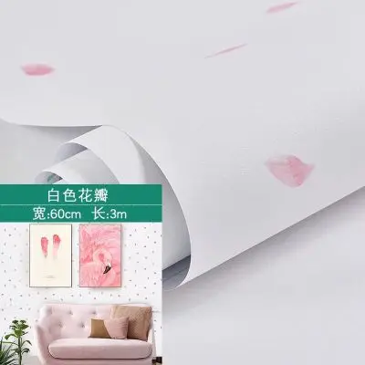 white petals Обои самоклеящиеся для спальни Девушки водонепроницаемые теплые Розовые Обои Для общежития настенные наклейки декоративные настольные шкаф мебель - Цвет: white petals