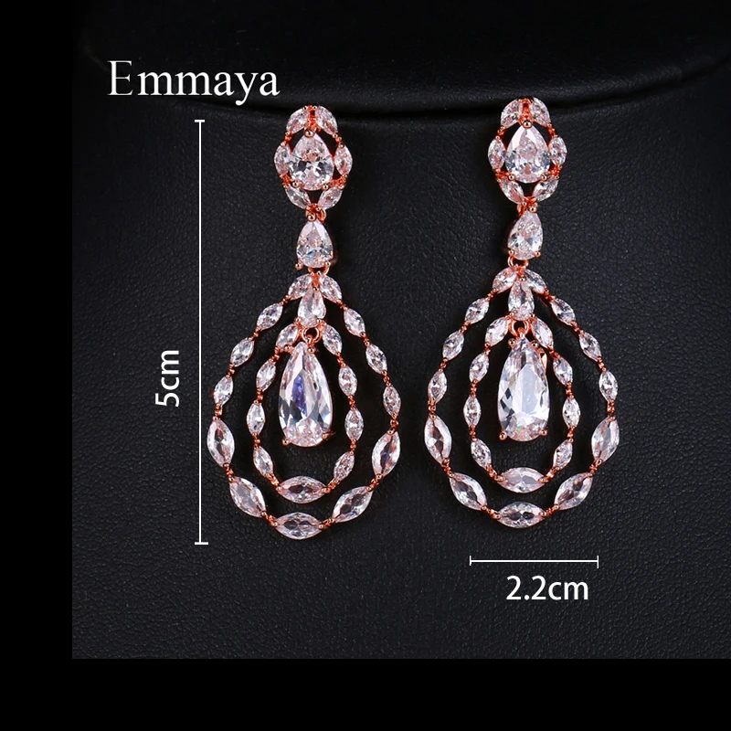 Серьги гвоздики Emmaya с фианитами женские классические ювелирные украшения для