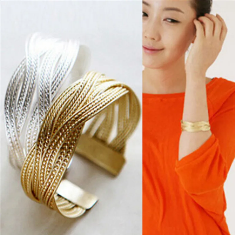 Два цветной браслет 2017 новая мода Европа и США Плетеный шип металлический провод