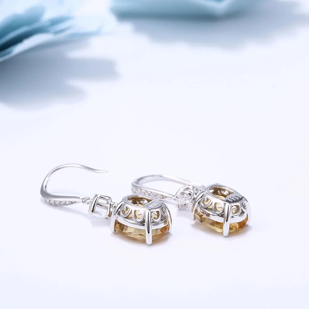 бижутерия серьги с камнями Дважды R натуральный цитрин Серьги 5.00 ct Подлинная