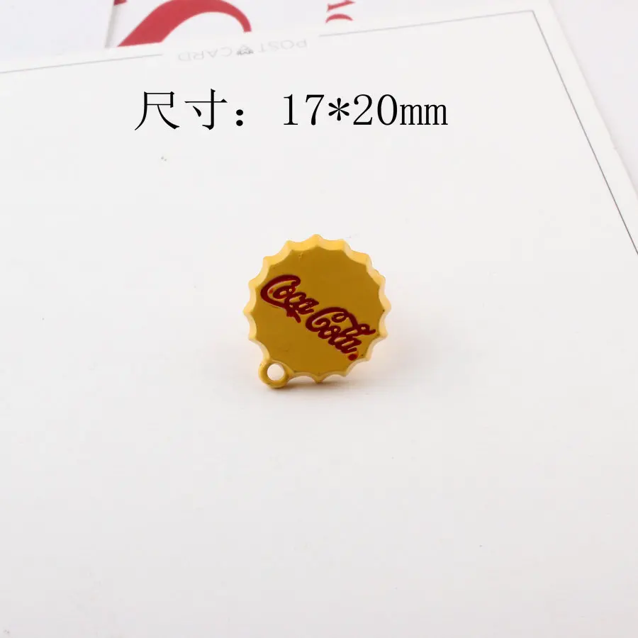 Yellow 10 шт, модные карамельные цвета, краска, подвеска, крышка бутылки колы и слово, цинковый сплав, очаровательные ювелирные изделия, аксессуары для рукоделия, серьги, браслет - Окраска металла: Yellow