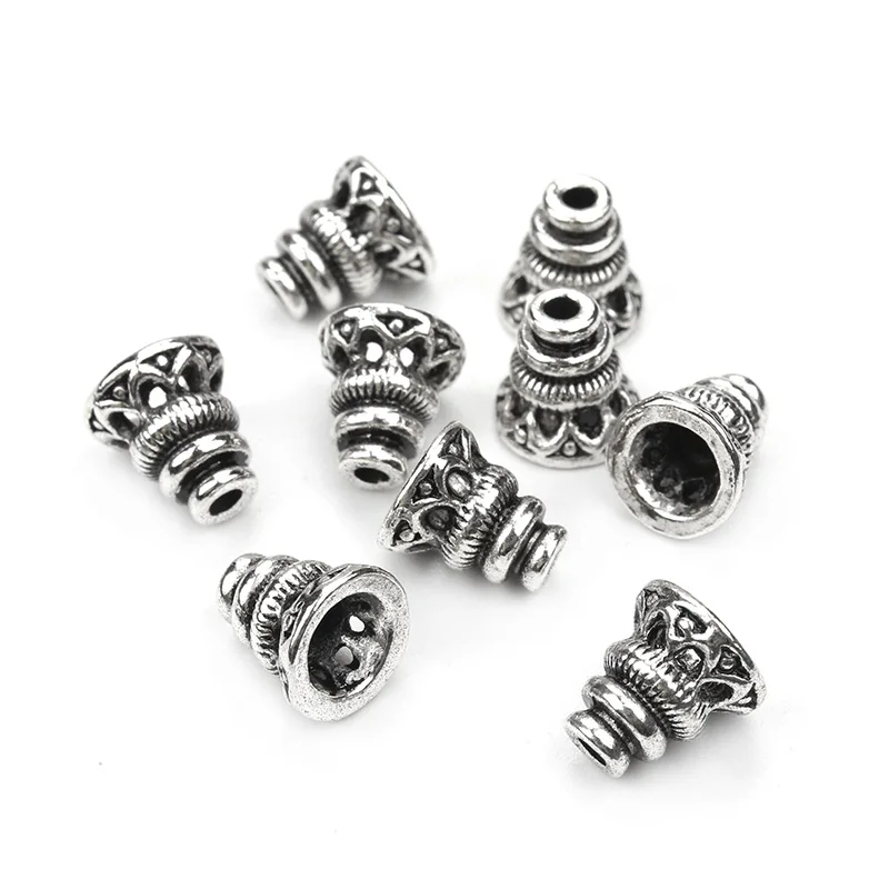 MEIBEADS пустые бусины тибетского серебристого цвета 20 шт./лот колпачки для