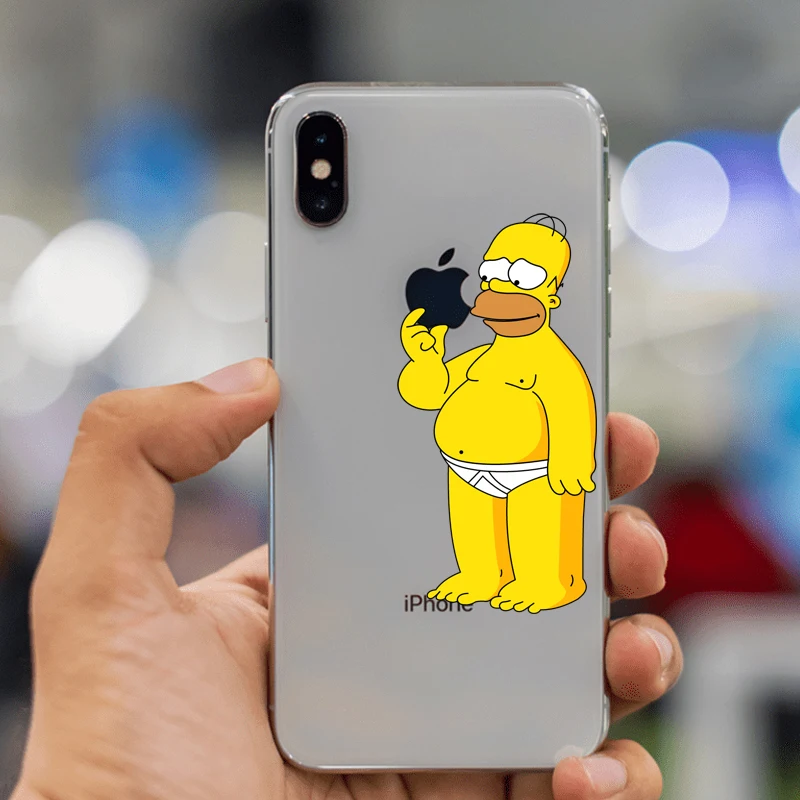 Мягкий чехол из ТПУ с изображением Симпсона для iPhone 11, 11Pro, 5, 5S, SE, 6, XS, Max, 7, 8 Plus, XR, Забавный силиконовый прозрачный высококачественный чехол