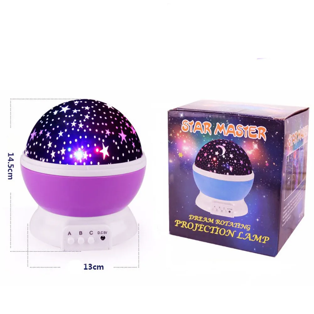 

LED Colorful Rotate Romantic Cartoon Starry Sky Projection Lamp USB Charging Fantasy Sleep Light For Room Decor Children Toys