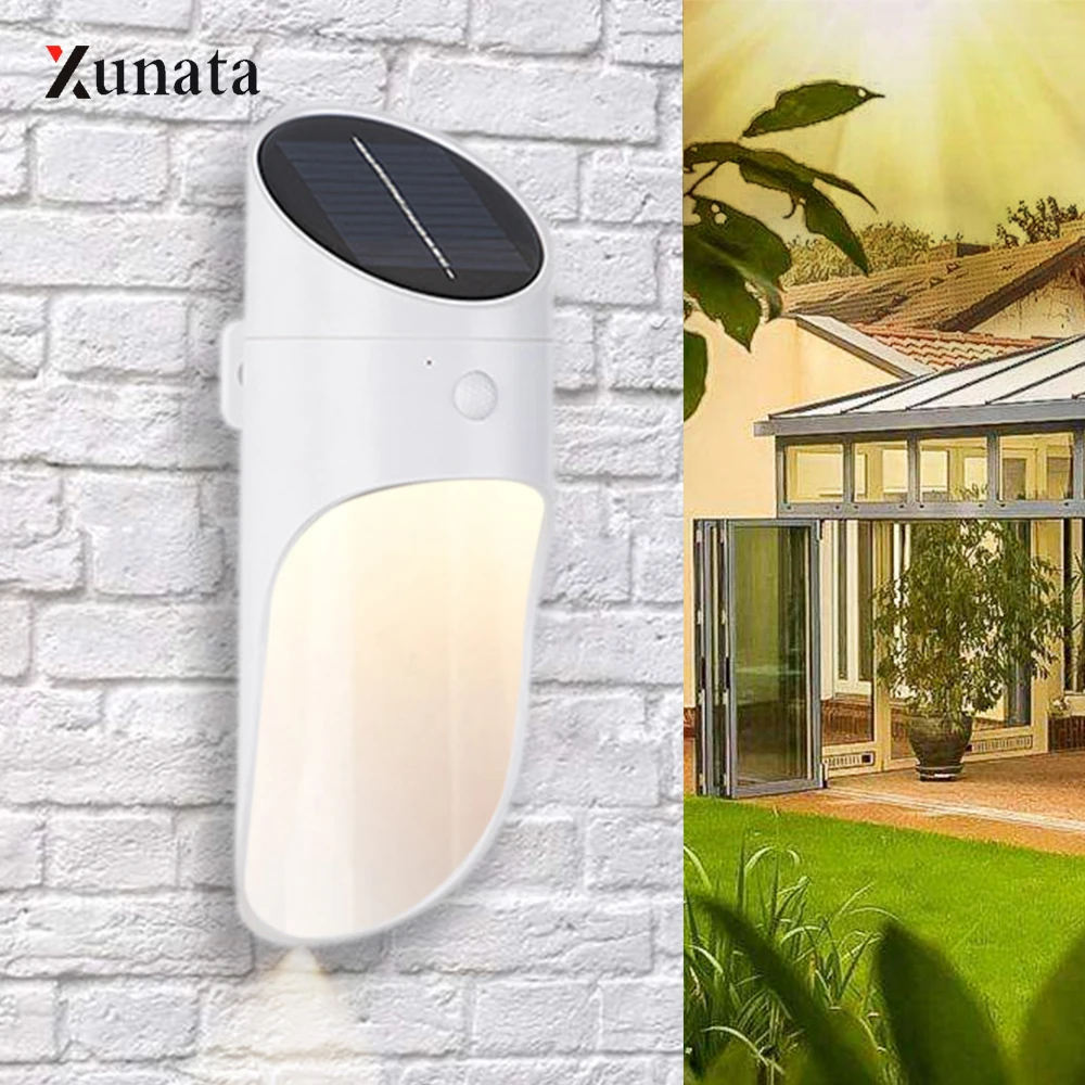 XUNATA 15 LED Солнечный датчик настенный светильник динамическая индукция наружный