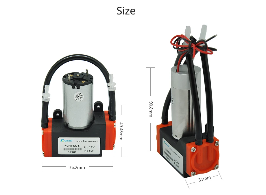 Kamoer KVP8 12 V/24 V DC вакуумный насос с начесным трикотажным/бесщеточный двигатели постоянного тока