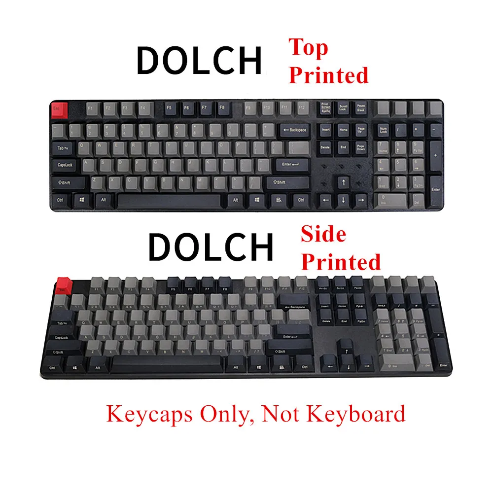 104 ключей набор черный серый смешанный Dolch толстые PBT брелки ANSI макет OEM профиль