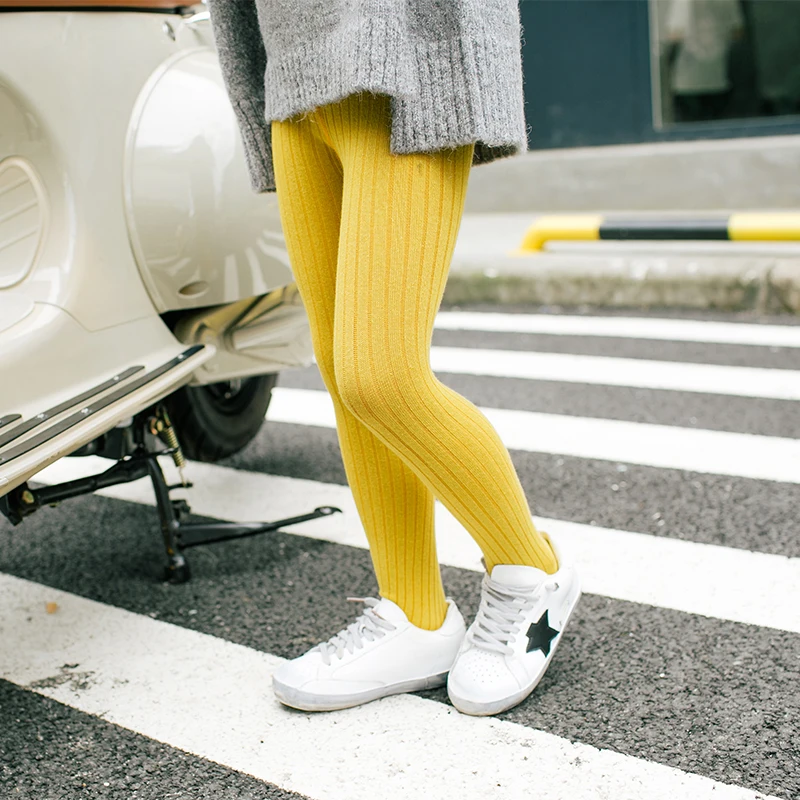 Осенние детские колготки конфетных цветов для девочек 2 12 лет Детские хлопковые