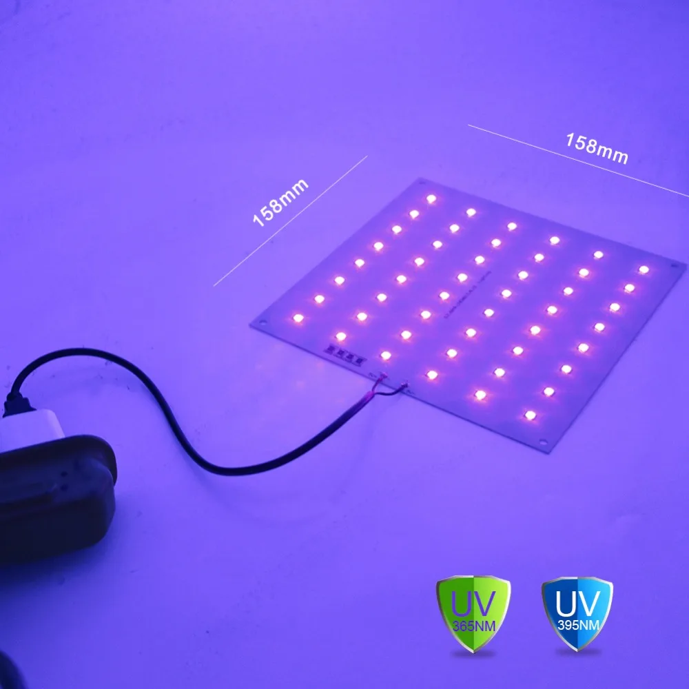 USB 365nm 48 Светодиодный s УФ светодиодный черный светоотверждаемым