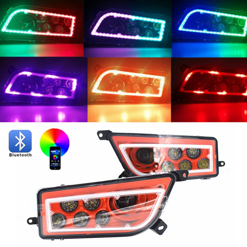 Для ATV UTV POLARIS RZR светодиодный фары RGB Угол Глаза левый + правый свет для Polaris XP 1000