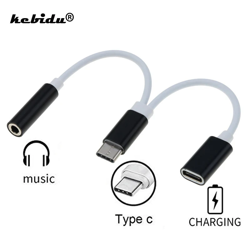 Зарядный адаптер kebidu Mini USB Type C аудиоразъем для наушников 3 5 мм с зарядным